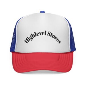Trucker Cap with Highlevel Stores Design, Casual Hat for Outdoors, Trendy Accessories for Summer, Gifts for Friends