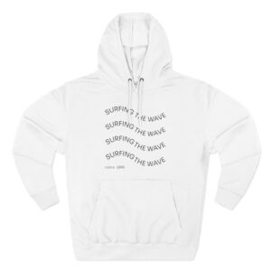 Surfing the Wave Fleece Hoodie, Cozy Surf Hoodie, Beachwear, Gift for Surfers, Casual Outfit, Summer Vibes, Unisex Hoodi